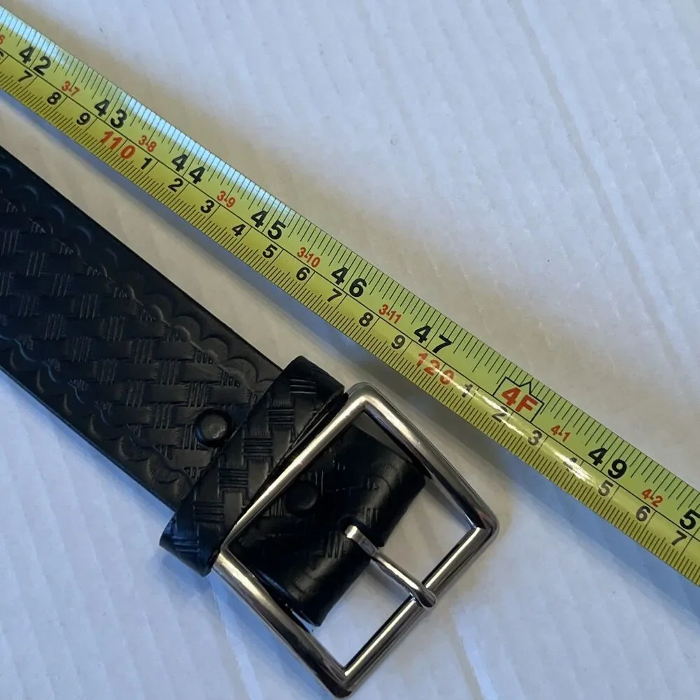 Cobra Tufskin Size XL Black Belt 1.75 Leather Basketweave EXCELLENT